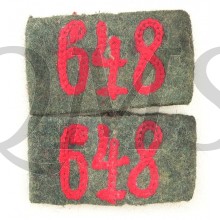 Überschube  Schwere Artillerie-Abteilung 648 (pair of WH (Heer) shoulderboard 'slip-ons' Schwere Artillerie-Abteilung 648)