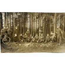 Ansicht 1914 Nederlandse telefoon post en wielrijders