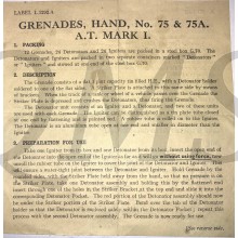 Leaflet /Manual Grenade, Hand, Anti-Tank, No. 75