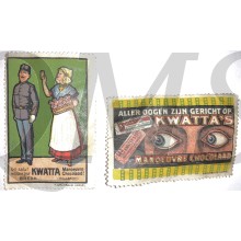 2 sluitzegels KWATTA  Manouver chocolade 1940