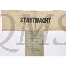 Armel band und Ausweiss Stadtwacht (Brassard and ID document Citywatch)