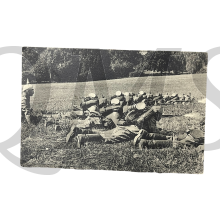 Postkarte 1914-18 Vorgehende infanterie in Stellung (1e Bayer Res korps)