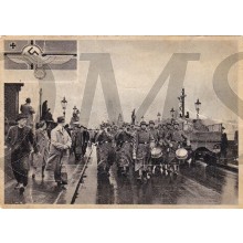 AnsichtsKarte (Mil. Postcard ) 1941 SS Leibstandarte Fanfare