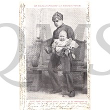 Ansichtkaart de  soldaat oppasser als kinderjuffrouw 1902