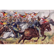AnsichtKaart (Mil. Postcard) Belgian Lancers