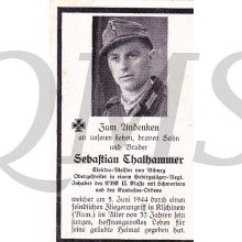 In Memoriam Karte/Death notice Sebastian Thalhammer