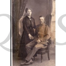 AnsichtsKarte (Mil. Postcard) Soldier with wife 1916
