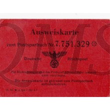 Ausweisskarte zum Postsparbuch 1941