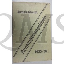 Ausmusterungsschein 1935/1936 Reichsarbeidsdienst