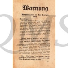 EH.273, Warnung Großbritannien an das deutsche Volk