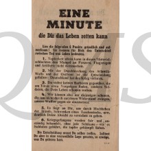 Flugblatt ZG.23  EINE MINUTE die dir das Leben retten kann