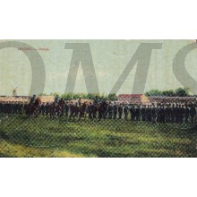 Prent briefkaart 1912 Parade Leiden