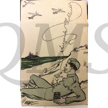 Prent briefkaart 1940 mobilisatie Vliegende Hollander