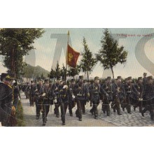 Prent briefkaart 1914 7e Regiment op Marsch