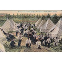 Prent briefkaart 1908 Kampement 3e Reg Inf  Beregen op Zoom