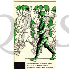 Prent briefkaart 1920 spottend militair
