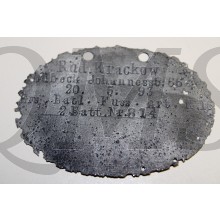 WK1 Heer Ersatz Batl Fuss Art R 16  Erkennungsmarke (German WW1 Res Bat Art Reg 16 dogtag )