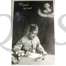Prent briefkaart mobilisatie 1939 Vergeet mij niet