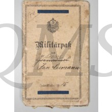 Militair pass WW1  Fusilier Jan Niemann 