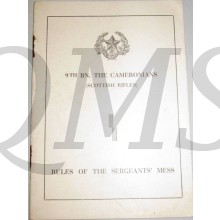 Rules of the sergeants' Mess 9th BN. the Cameronians (Scottish Rifles)