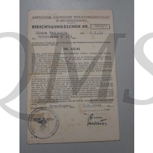 Berechtigungsschein Holwierde extra kolen etc