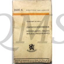 Voorschrift 2600 A Zakwwoordenboek Maleis 1948