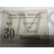 Maaltjd bon BUNA Werke (Auschwitz) (Meal ticket BUNA Werke Auschwitz)