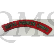 Shoulder title Royal Pioneer Corps