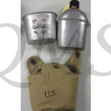 Veldfles 1943 met beker en hoes  (Canteen with cup and kaki cover M1936)