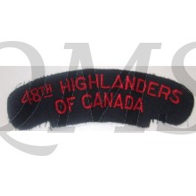	Shoulder title 48th Highlanders of Canada 1st Canadian Armoured Division 