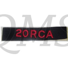 Shoulder title 20 Royal Canadian Artillery 20 RCA