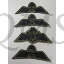 3 different Dutch Army Subdued cloth Parachute wings