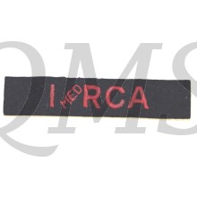 Shoulder title 1st Med Royal Canadian Artillery 1 Med  RCA