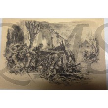 Postkarte Angriff der Infanterie (gezeichnet)