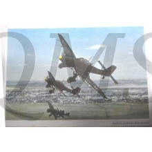 Ansichtskaart Junckers Stuka's JU 87 na den aanval