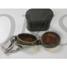 Stofbril in metalen box (Dust goggles in metal tin case)