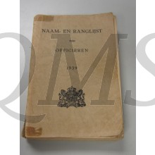 Naam en Ranglijst Officieren 1939