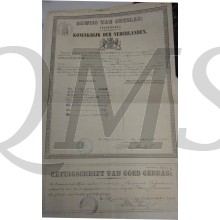 Bewijs van ontslag 1901  5e Batt 1 Reg Infanterie 