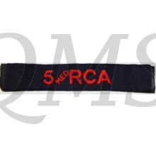 Shoulder title 1st Med Royal Canadian Artillery 5 Med  RCA