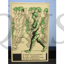 Prent briefkaart mobilisatie 1940 Spot, vervolgens komt het regiment, Ri,Ra Regiment