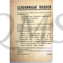 Flyer Schoonmaak Houden NSB 15 september 1941 Mussert