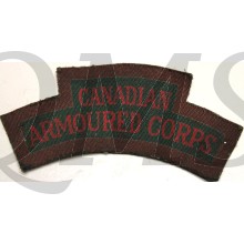 Shoulder title Canadian Armoured Corps R.C.A.C. (canvas)