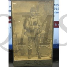 German soldier feldgrau with shako and rifle 1914