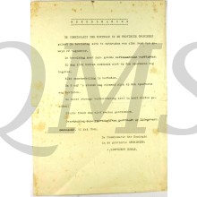 Flyer Burgemeester Groningen 12 mei 1940 oproep tot geen geweld