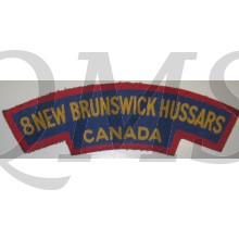Shoulder title 8 New Brunswick Hussars Canada (canvas)