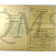 Oproeping tot Lotiing bewijs van inschrijving en oproepsbrief Nationale Militie 1893