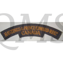 Shoulder title Hastings & Prince Edwards Regiment Canada (canvas)