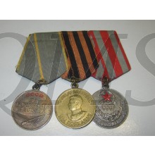 Medal "For Battle Merit - Medal "For the Victory over Germany in the Great Patriotic War 1941/1945 - Medal "Veteran of the Armed Forces of the USSR