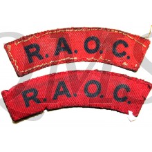 Shoulder flashes Royal Army Ordnance Corps R.A.O.C. (canvas)