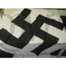 Large swastika part of wall banner/flag